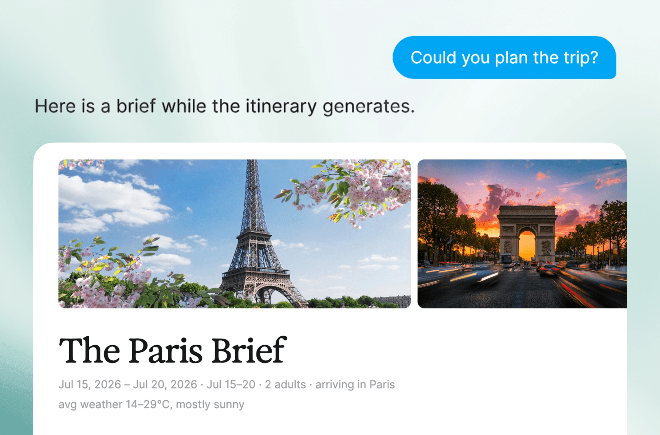 The Paris Brief — photos, dates and weather for the trip