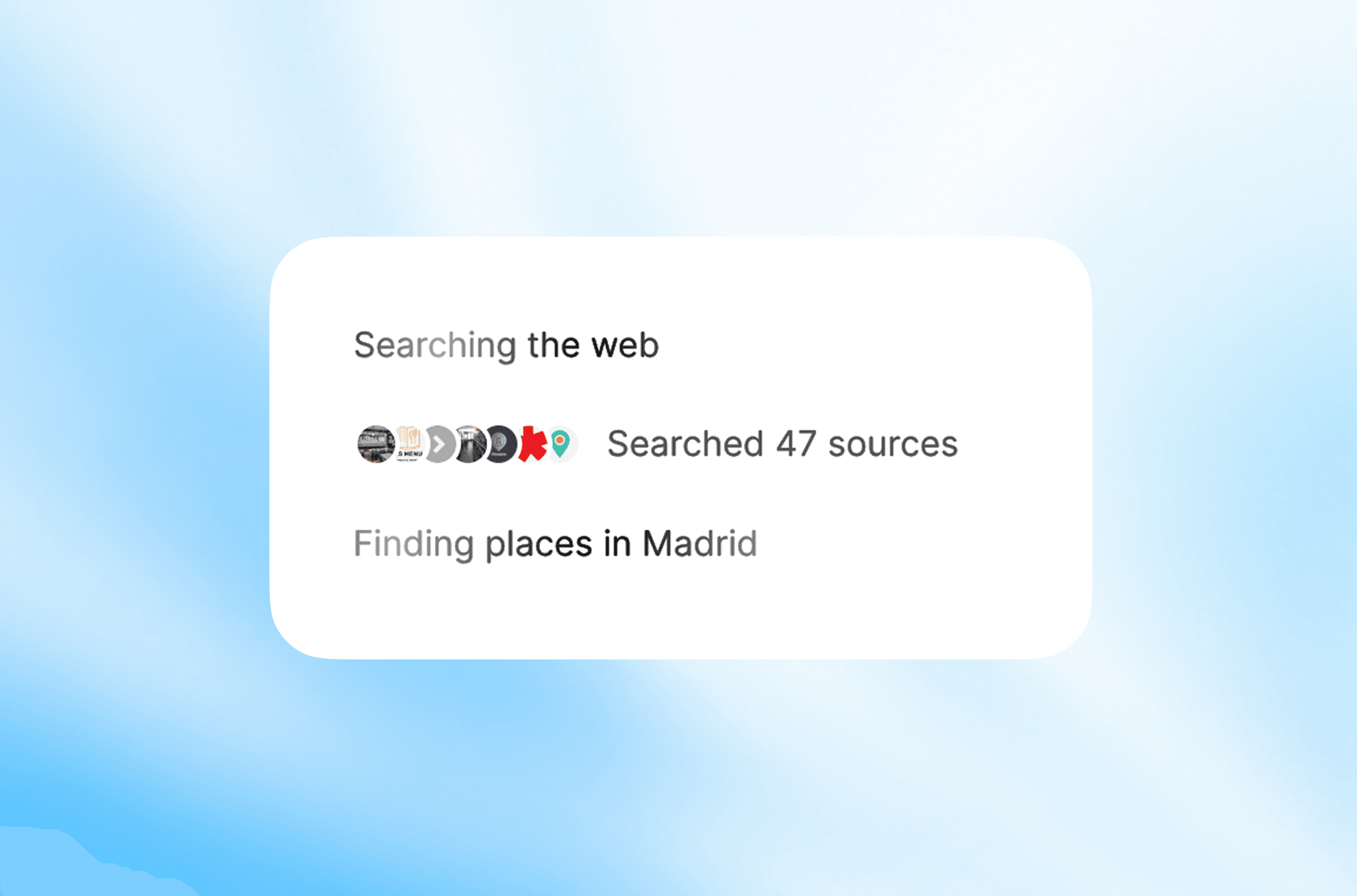 TravelSmart searching the web and grounding answers in 47 real sources